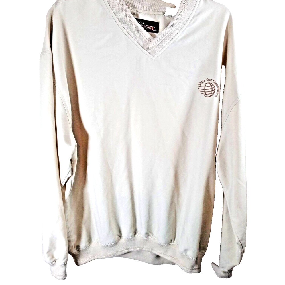PGA TOUR Men's Windbreaker Jacket Large V-Neck Pullover World Golf Championship